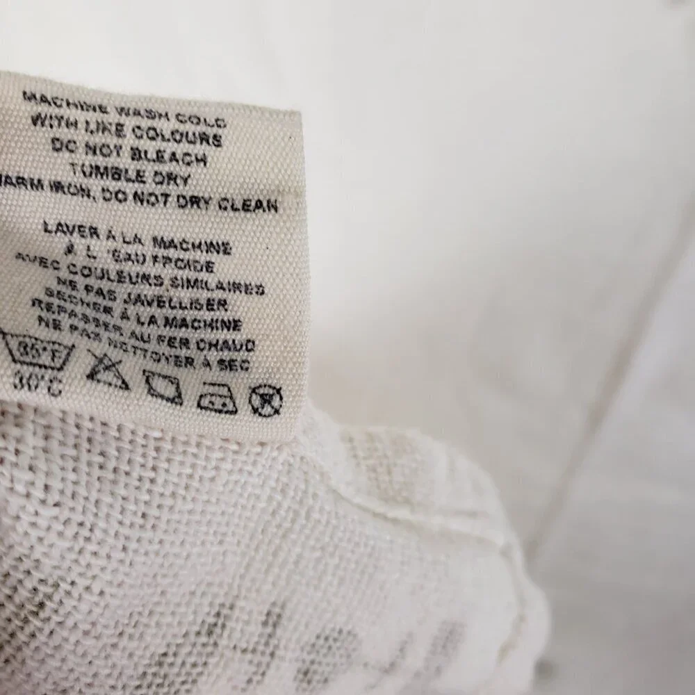 Anthropologie Knotted Macrame Overlay Shower Curtain Ivory Cotton Boho Fringe